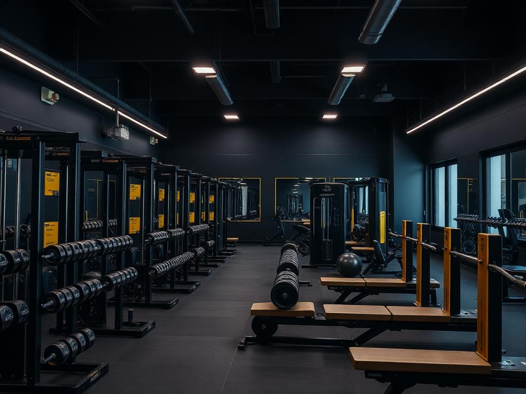 Área de musculação da academia BlackFit em Viamão